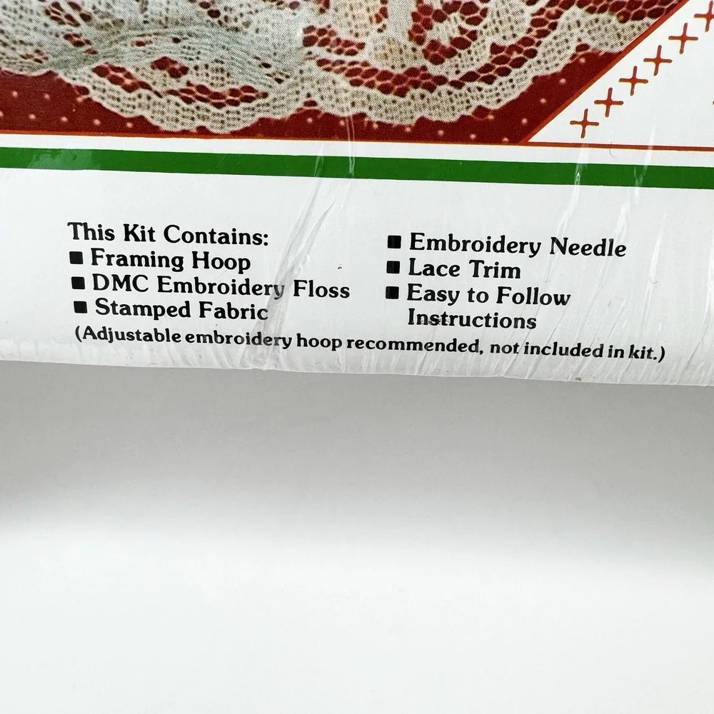 Vintage The New Berlin Co. Stamped Cross Stitch Hoop Kit Happy Holidays Bear